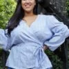 Nurode Plus Size Stripe Wrap Blouse -Curve Elegance Shop 2003570 003 1
