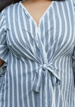 Nurode Plus Size Lace Trim Tie Front Maxi Dress -Curve Elegance Shop 2003572 302 4