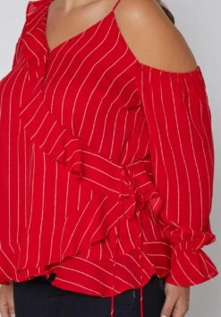 Nurode Plus Size Asymmetrical Shoulder Ruffle Blouse -Curve Elegance Shop 2003575 110 4