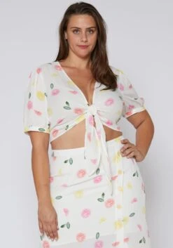 Nurode Plus Size Citrus Print Crop Top -Curve Elegance Shop 2003580 310 1