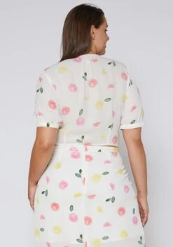 Nurode Plus Size Citrus Print Crop Top -Curve Elegance Shop 2003580 310 3