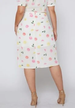 Nurode Plus Size Citrus Print Midi Skirt -Curve Elegance Shop 2003581 310 4
