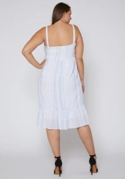 Nurode Tie Front Hem Midi Dress -Curve Elegance Shop 2003583 312 3