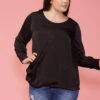 Pleione Plus Size Cross Front Crewneck Blouse Top -Curve Elegance Shop 2004342 001 1