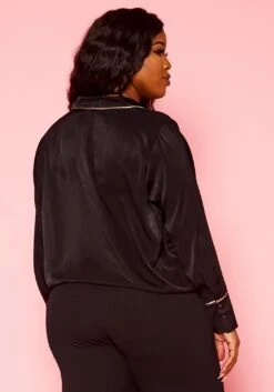 Pleione Plus Size V-neck Surplice Front Blouse -Curve Elegance Shop 2004345 001 9