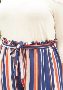 Asoph Plus Size Off Shoulder Stripe Romper -Curve Elegance Shop 2004698 118 4