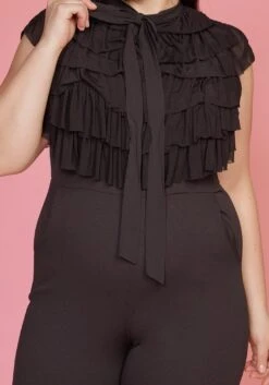 Asoph Plus Size Ruffle Tie Neck Sleeveless Jumpsuit -Curve Elegance Shop 2005116 001 4