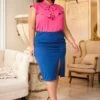 Pleione Plus Size Slit Hem Pencil Skirt 1 Pleione Plus Size Slit Hem Pencil Skirt -Curve Elegance Shop 2005270 218 1