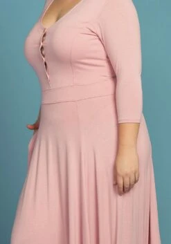 Plus Size Button Front Soft Maxi Dress -Curve Elegance Shop 2005374 126 4