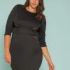 Asoph Plus Size Mesh Inset Bodycon Dress 2 Asoph Plus Size Mesh Inset Bodycon Dress -Curve Elegance Shop 2005377 001 1
