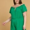 Asoph Plus Size Elastic Waist Off Shoulder Romper -Curve Elegance Shop 2005455 103 1