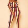 Plus Size Puff Sleeve Multi Stripe Jumpsuit -Curve Elegance Shop 2005502 111 1