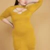 Plus Size Choker Neck Strappy Bodycon Dress 1 Plus Size Choker Neck Strappy Bodycon Dress -Curve Elegance Shop 2005522 159 2