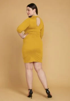 Plus Size Choker Neck Strappy Bodycon Dress -Curve Elegance Shop 2005522 159 3