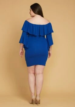 Plus Size Ruffle Off Shoulder Party Dress 8 Plus Size Ruffle Off Shoulder Party Dress -Curve Elegance Shop 2005574 117 2