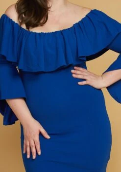 Plus Size Ruffle Off Shoulder Party Dress 9 Plus Size Ruffle Off Shoulder Party Dress -Curve Elegance Shop 2005574 117 3