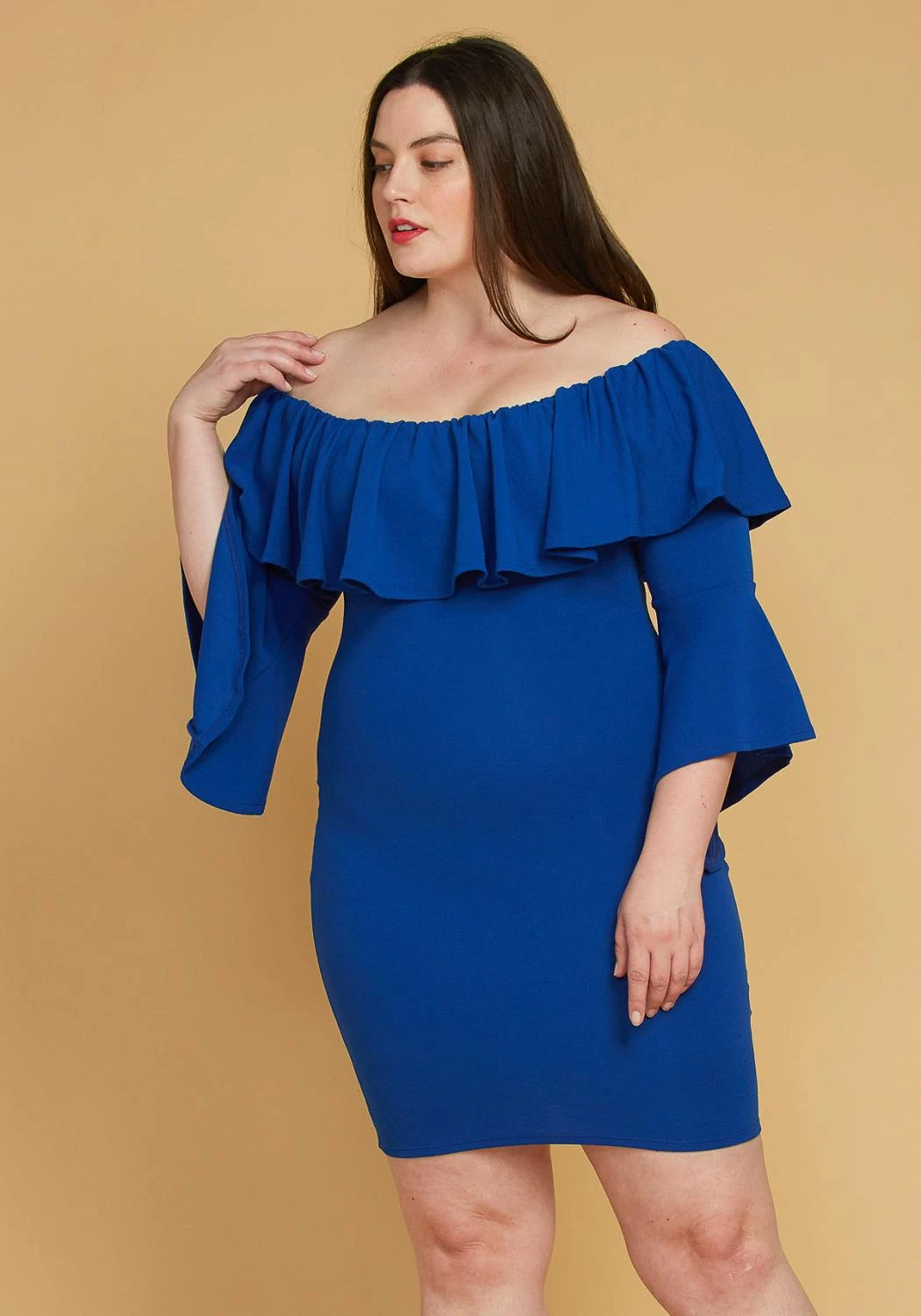 Plus Size Ruffle Off Shoulder Party Dress 3 Plus Size Ruffle Off Shoulder Party Dress