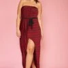 Plus Size Stripe Tube Top Asymmetrical Maxi Dress -Curve Elegance Shop 2005611 111 1