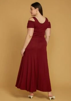 Asoph Plus Size Keyhole Front Slit Hem Maxi Dress -Curve Elegance Shop 2005616 111 3