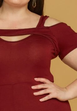 Asoph Plus Size Keyhole Front Slit Hem Maxi Dress -Curve Elegance Shop 2005616 111 4