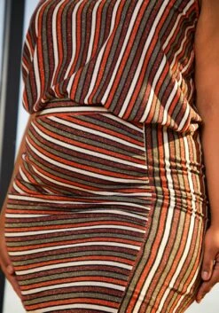 Pleione Plus Size Gathered Multi Print Multi Skirt -Curve Elegance Shop 2006652 128 4