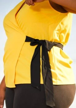 Pleione Plus Size Womens Crepe Wrap Blouse -Curve Elegance Shop 2006693 105 4