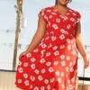 Pleione Plus Size V-Neck Floral Long Dress -Curve Elegance Shop 2006695 110 1