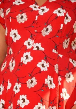 Pleione Plus Size V-Neck Floral Long Dress -Curve Elegance Shop 2006695 110 4