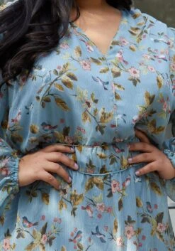 Pleione Plus Smocked Waist Floral Midi Dress -Curve Elegance Shop 2006718 003 4