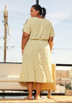 Pleione Plus Size Womens Floral Patterned Button Down Maxi Dress -Curve Elegance Shop 2006730 105 3