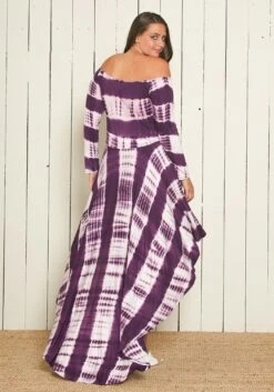 Asoph Plus Size Off Shoulder Hi-Lo Tie Dye Dress 8 Asoph Plus Size Off Shoulder Hi-Lo Tie Dye Dress -Curve Elegance Shop 2007463 145 3