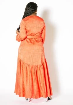 Asoph Plus Size Pleated Button Up Maxi Dress -Curve Elegance Shop 2010008 109 3