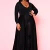 Asoph Plus Size Caped Solid Fitted Jumpsuit -Curve Elegance Shop 2010494 001 0