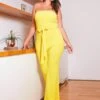Asoph Plus Size Simply Elegant Tie Waist Flared Tube Jumpsuit -Curve Elegance Shop 2010503 105 1
