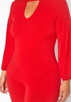 Plus Size Keyhole Front Flare Leg Jumpsuit -Curve Elegance Shop 2010719 110 4