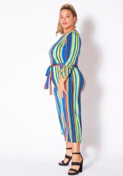 Asoph Curvy Womens Over The Rainbow Striped Jumpsuit 9 Asoph Curvy Womens Over The Rainbow Striped Jumpsuit -Curve Elegance Shop 2010722 188 1