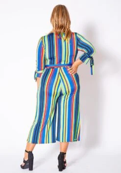 Asoph Curvy Womens Over The Rainbow Striped Jumpsuit 10 Asoph Curvy Womens Over The Rainbow Striped Jumpsuit -Curve Elegance Shop 2010722 188 2
