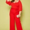 Plus Size Off Shoulder Drape Front Jumpsuit -Curve Elegance Shop 2010852 001 1
