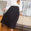 Asoph Plus Size Pleated Midi Skirt