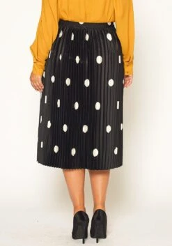 Pleione Plus Size Pleated Polkadot Midi Skirt -Curve Elegance Shop 2011311 172 2