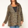 Pleione Plus Size Leopard Tie Front Top -Curve Elegance Shop 2011313 516 0