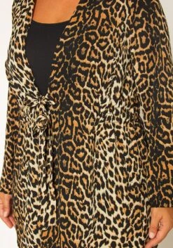 Pleione Plus Size Leopard Tie Front Top -Curve Elegance Shop 2011313 516 3