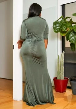 Asoph Plus Size Sincere Olive Womens Mermaid Flare Maxi Gown 8 Asoph Plus Size Sincere Olive Womens Mermaid Flare Maxi Gown -Curve Elegance Shop 2011576 125 2