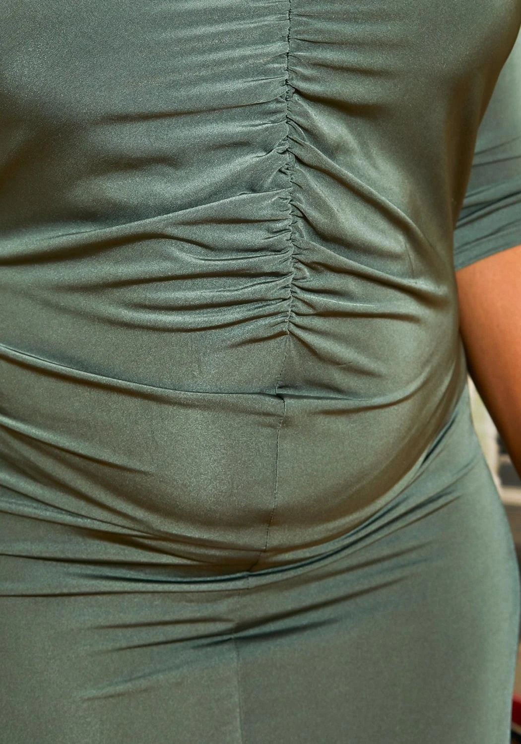 Asoph Plus Size Sincere Olive Womens Mermaid Flare Maxi Gown 6 Asoph Plus Size Sincere Olive Womens Mermaid Flare Maxi Gown - Image 4