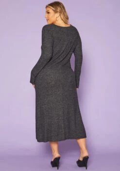 Plus Size Asymmetric Long Sleeve Midi Dress -Curve Elegance Shop 2011582 108 3