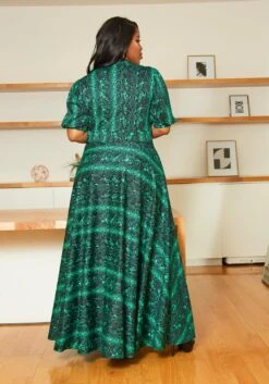Asoph Plus Size Emerald Snakeskin Maxi Dress -Curve Elegance Shop 2011778 103 2