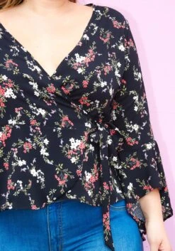 Asoph Plus Size Spring Floral Bell Long Sleeve Blouse -Curve Elegance Shop 2013548 001 3
