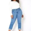 Vibrant Plus Size Womens Vintage Blue Wash Mom Jean -Curve Elegance Shop 2013655 938 0