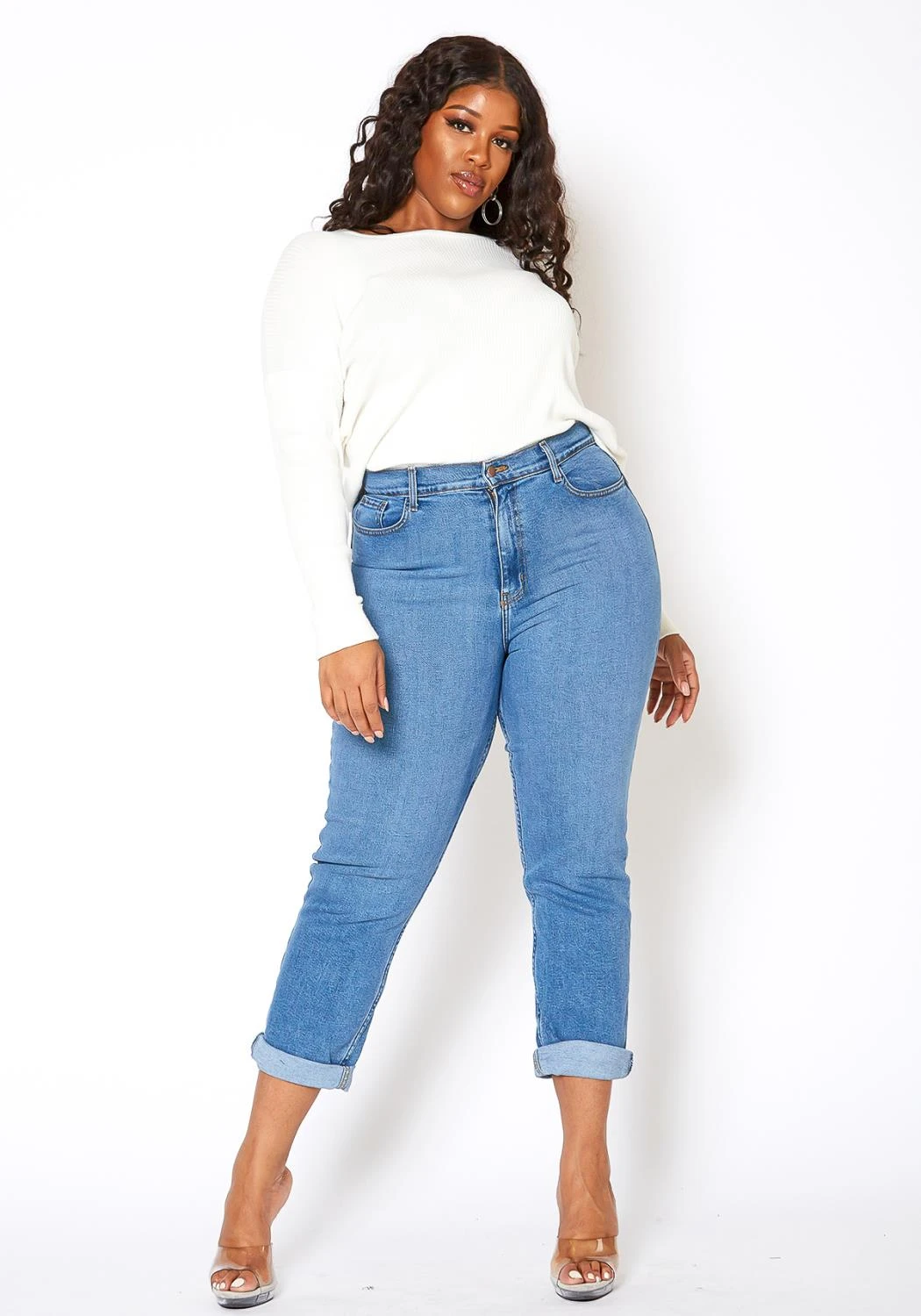 Vibrant Plus Size Womens Vintage Blue Wash Mom Jean 3 Vibrant Plus Size Womens Vintage Blue Wash Mom Jean