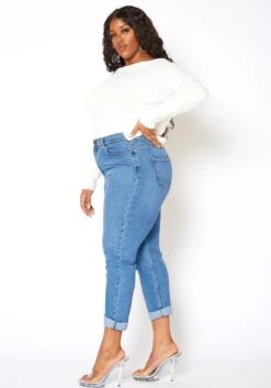 Vibrant Plus Size Womens Vintage Blue Wash Mom Jean 9 Vibrant Plus Size Womens Vintage Blue Wash Mom Jean -Curve Elegance Shop 2013655 938 2